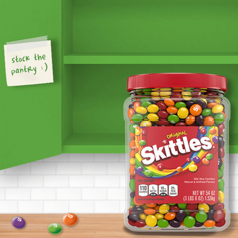 SKITTLES Original Fruity Candy Jar, 54 oz